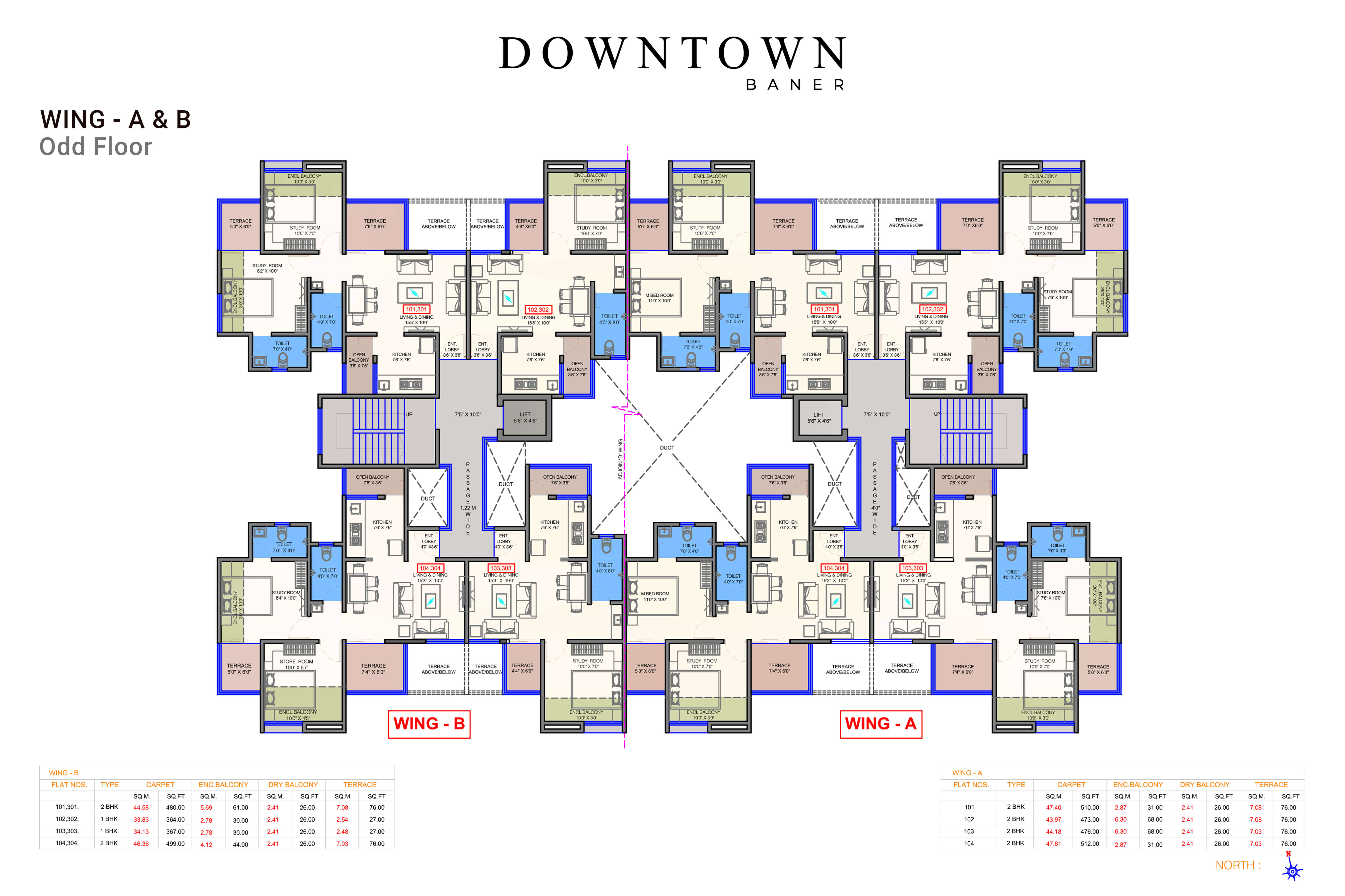2 Bhk Flats In baner, Pune Unit-Plan